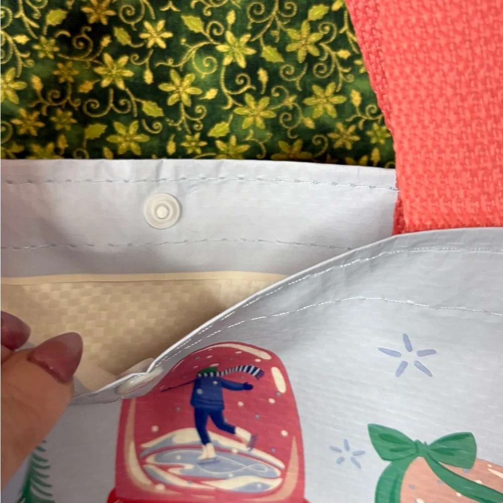 T.J.Maxx Festive Reusable Tote Bag with Red and Green Accents - Picture 3 of 6